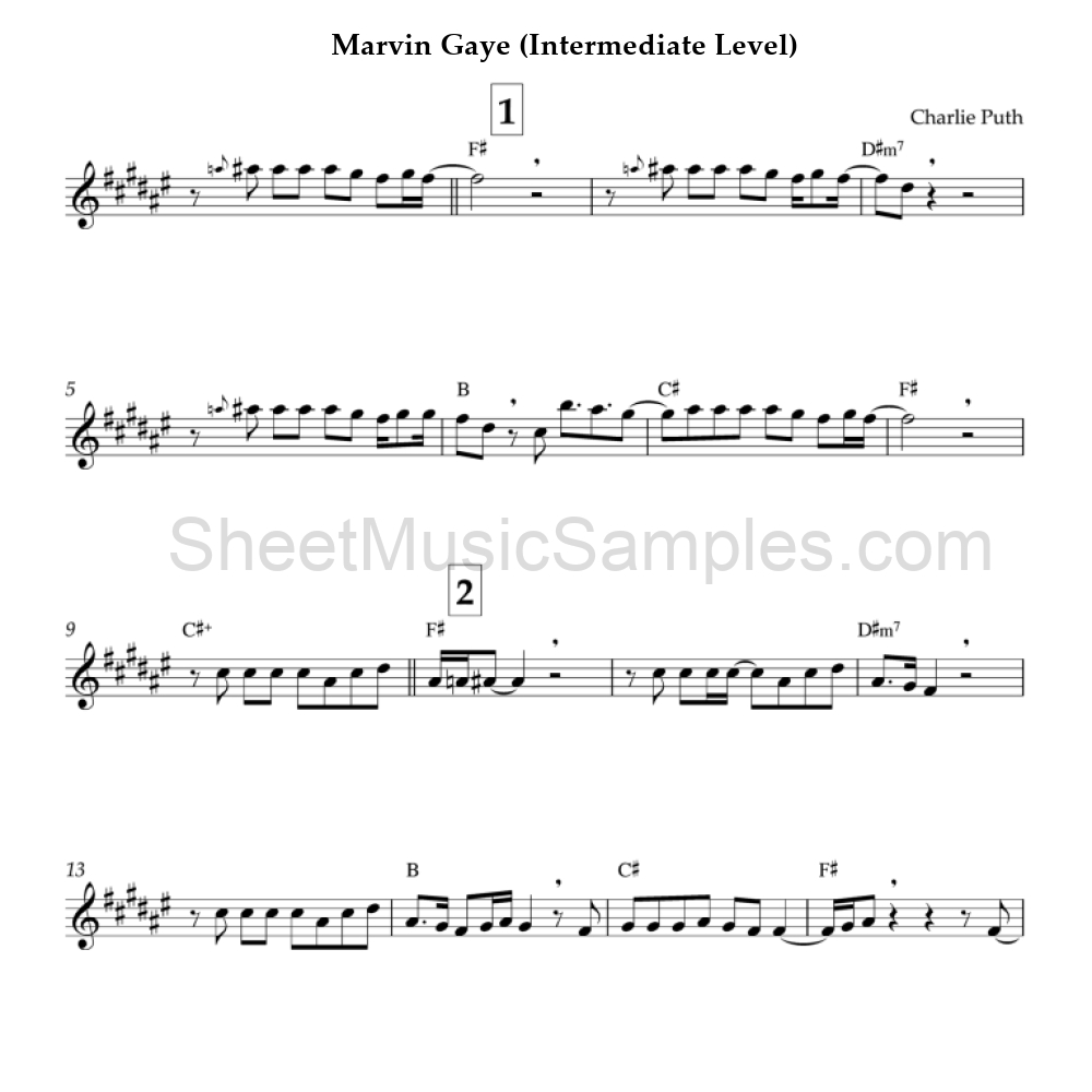 Marvin Gaye (Intermediate Level)