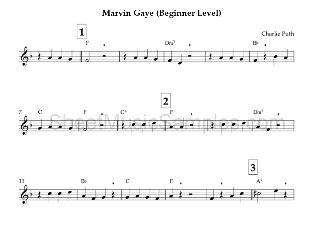 Marvin Gaye (Beginner Level)