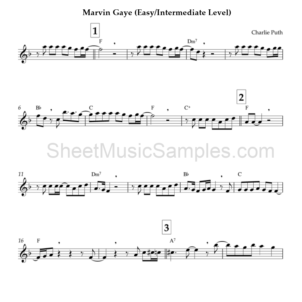 Marvin Gaye (Easy/Intermediate Level)