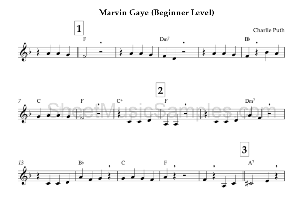 Marvin Gaye (Beginner Level)