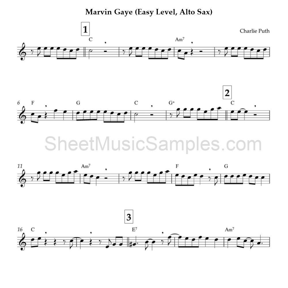 Marvin Gaye (Easy Level, Alto Sax)