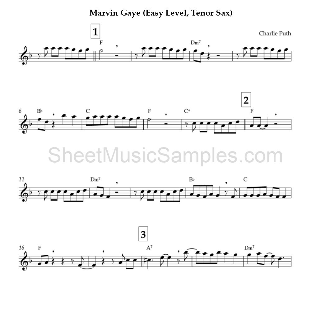 Marvin Gaye (Easy Level, Tenor Sax)