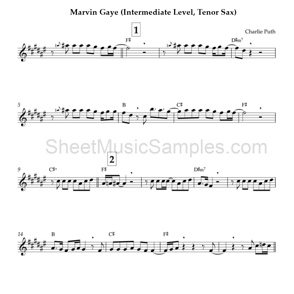 Marvin Gaye (Intermediate Level, Tenor Sax)