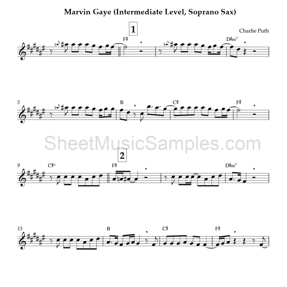 Marvin Gaye (Intermediate Level, Soprano Sax)