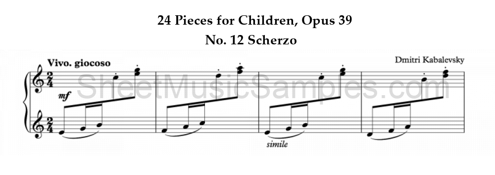 24 Pieces for Children, Opus 39 - No. 12 Scherzo