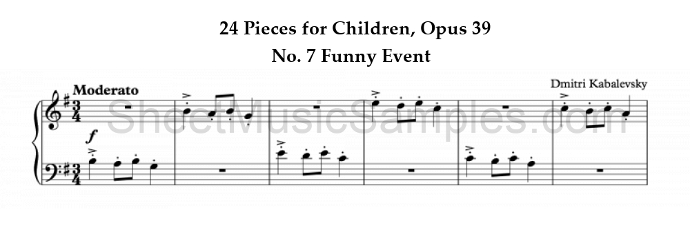 24 Pieces for Children, Opus 39 - No. 7 Funny Event