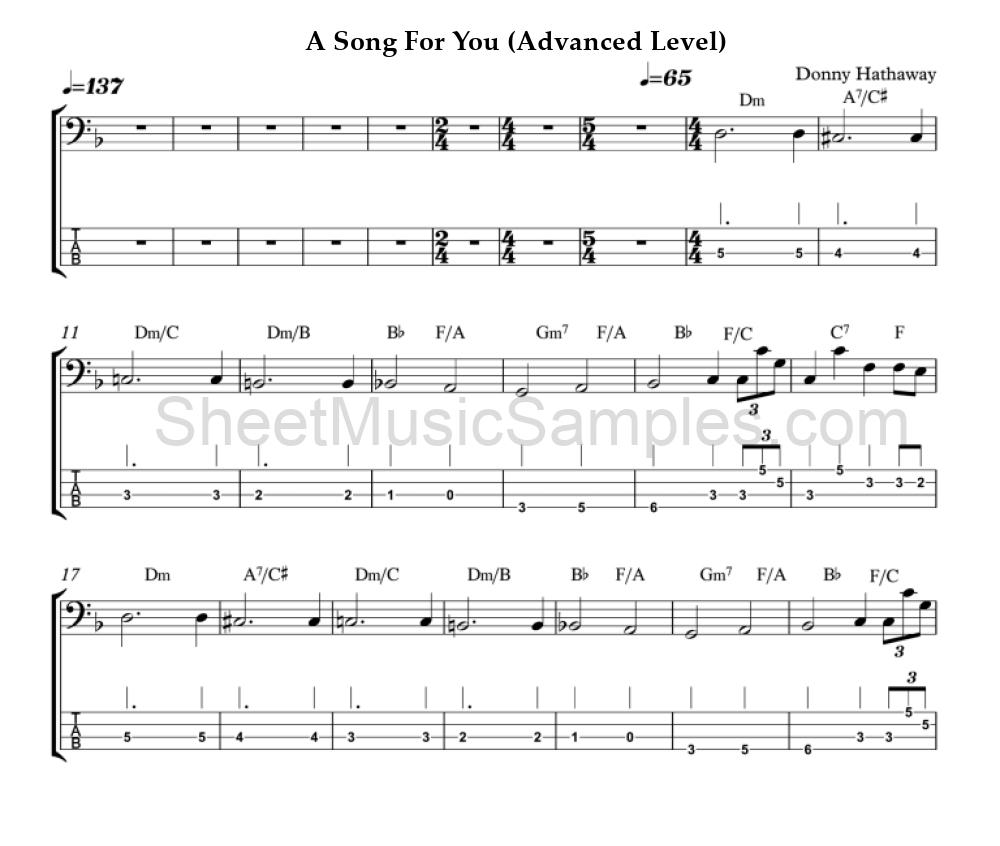 A Song For You (Advanced Level)