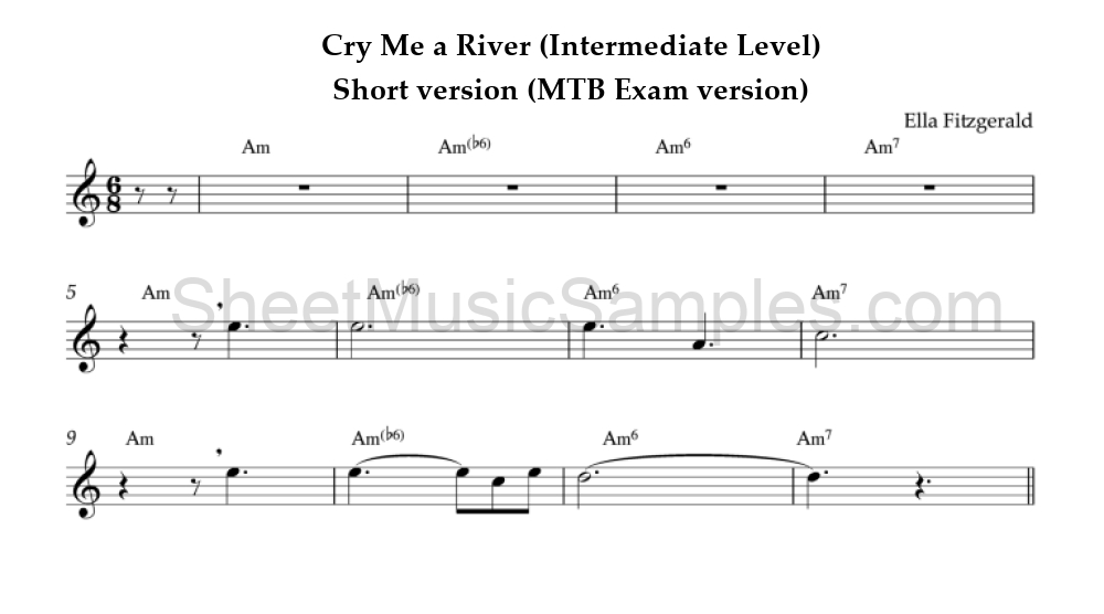 Cry Me a River (Intermediate Level) - Short version (MTB Exam version)