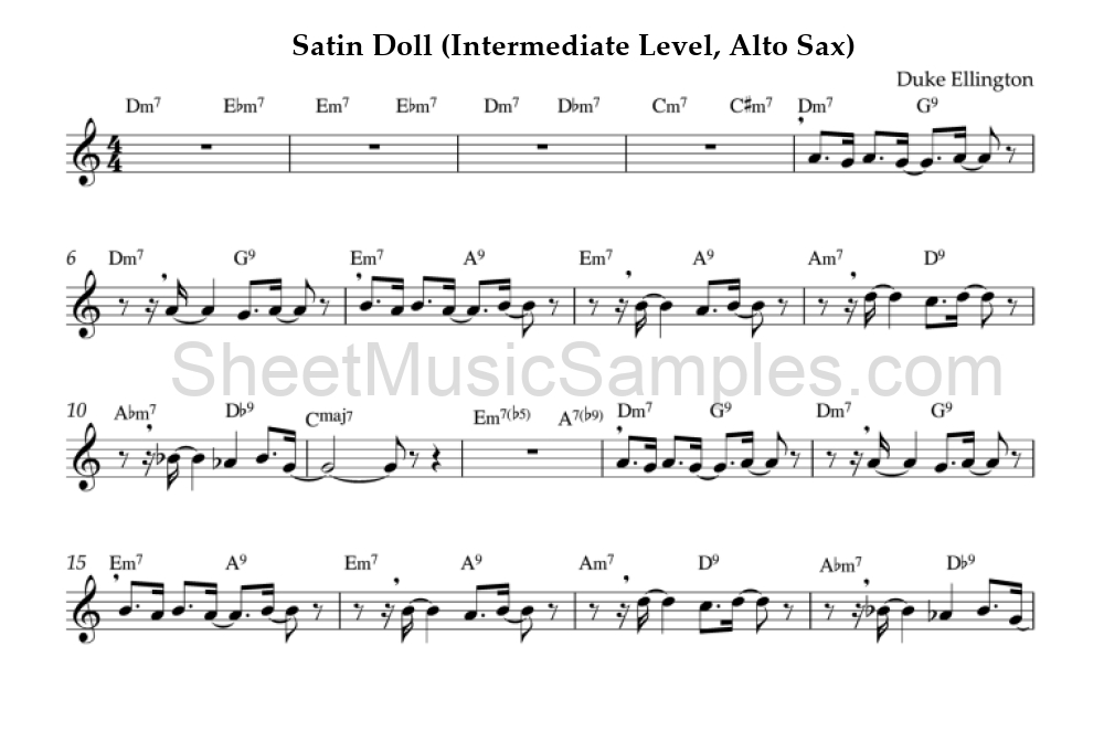 Satin Doll (Intermediate Level, Alto Sax)