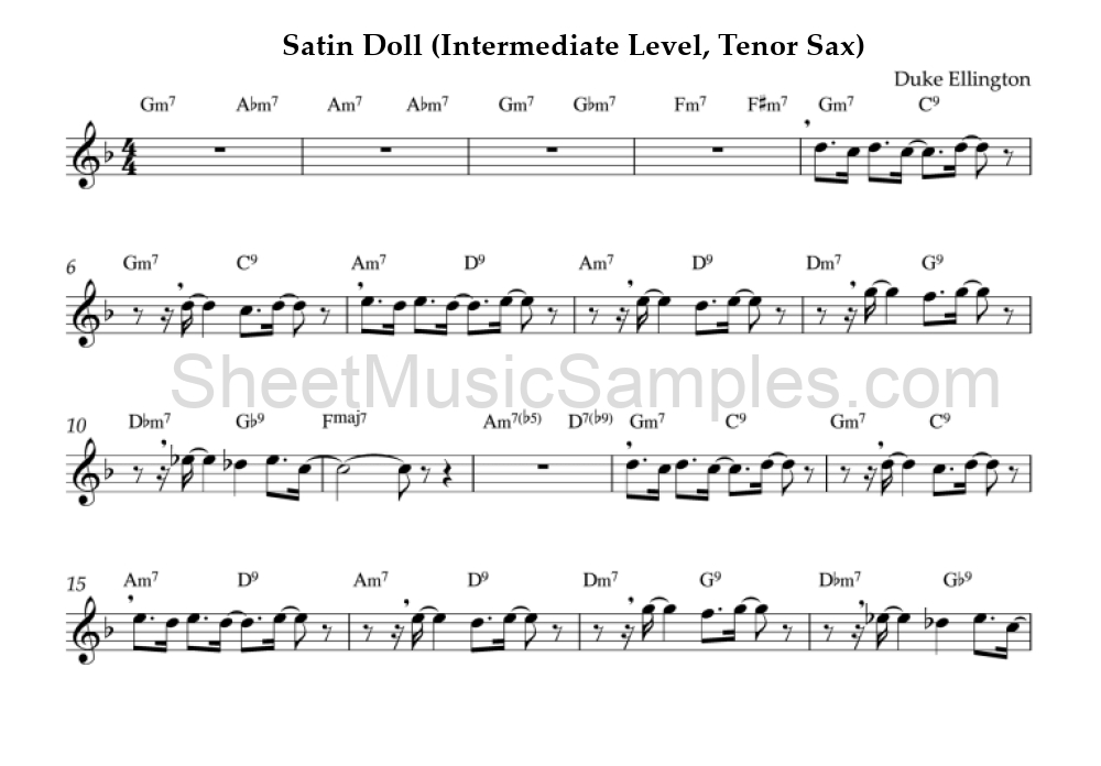 Satin Doll (Intermediate Level, Tenor Sax)