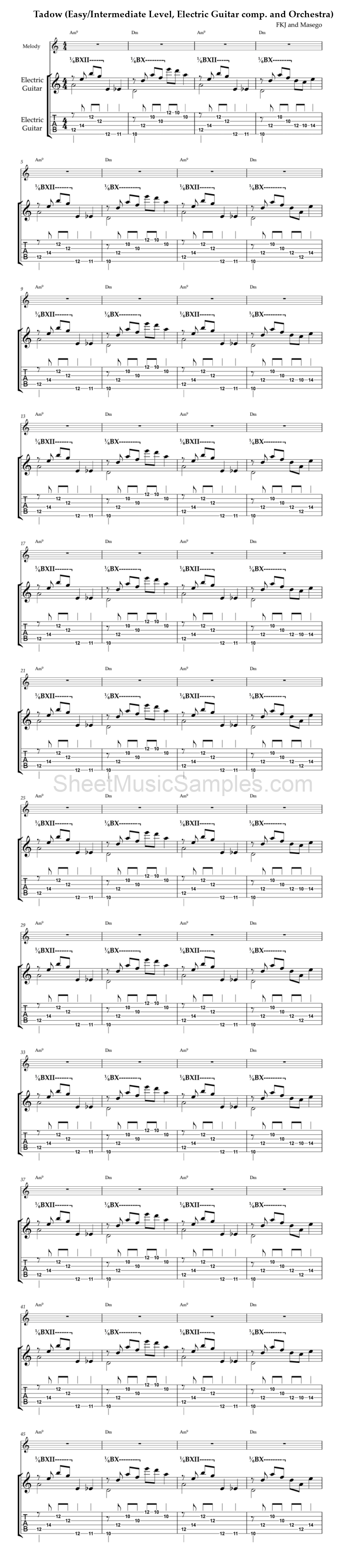 Tadow (Easy/Intermediate Level, Electric Guitar comp. and Orchestra)