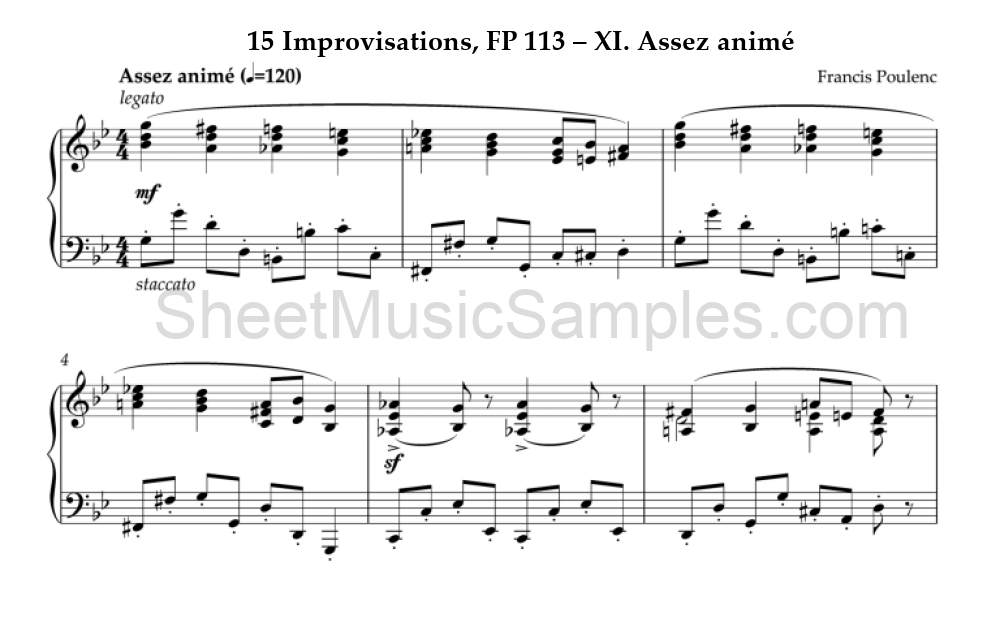 15 Improvisations, FP 113 – XI. Assez animé