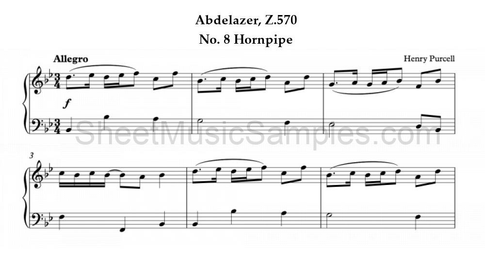 Abdelazer, Z.570 - No. 8 Hornpipe