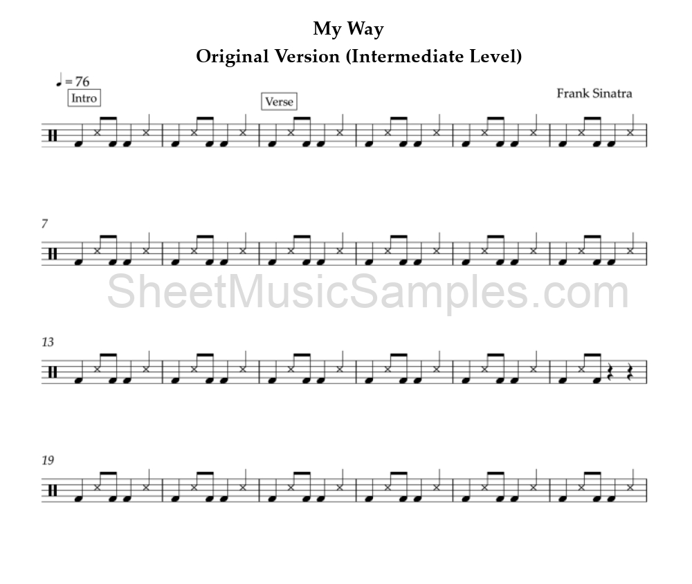 My Way - Original Version (Intermediate Level)