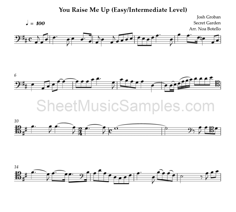 You Raise Me Up (Easy/Intermediate Level)