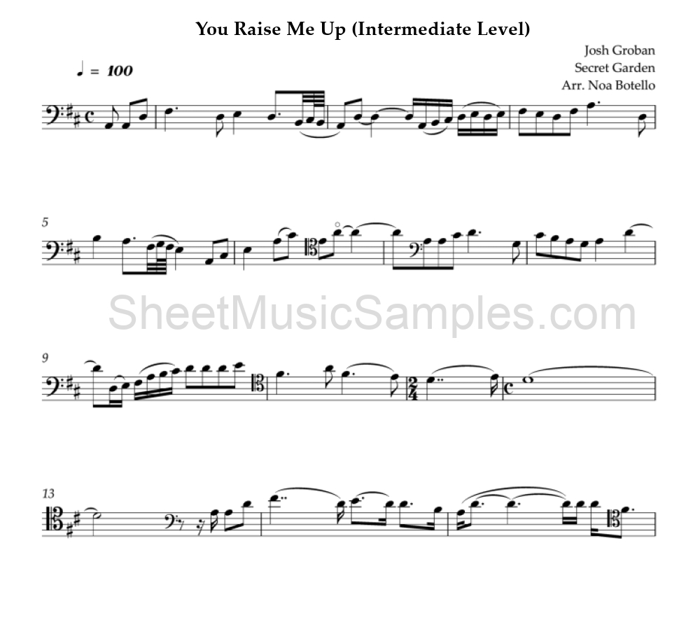 You Raise Me Up (Intermediate Level)