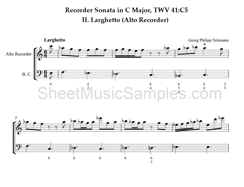 Recorder Sonata in C Major, TWV 41:C5 - II. Larghetto (Alto Recorder)