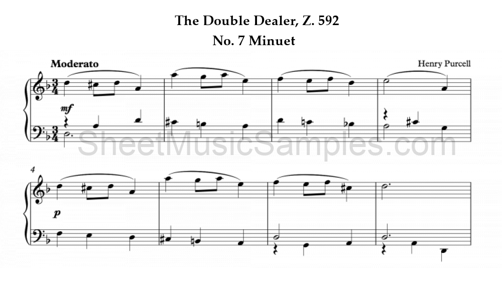 The Double Dealer, Z. 592 - No. 7 Minuet