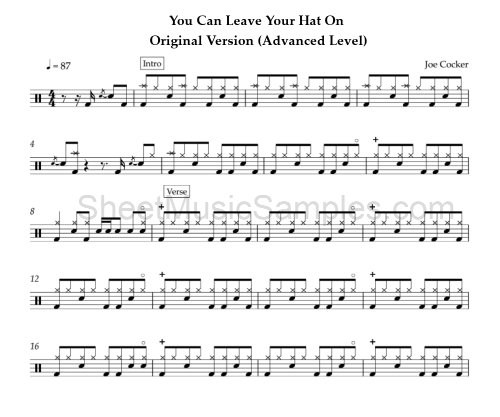 You Can Leave Your Hat On - Original Version (Advanced Level)