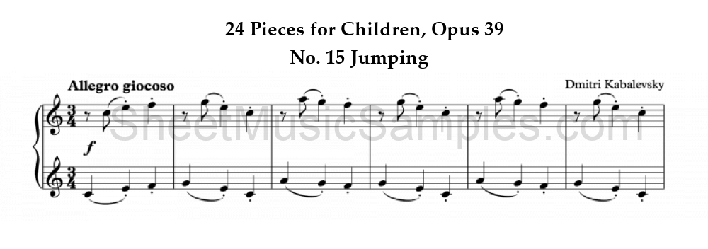 24 Pieces for Children, Opus 39 - No. 15 Jumping