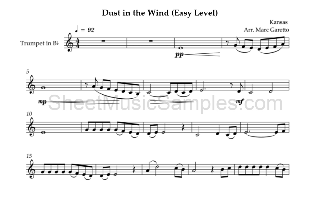 Dust in the Wind (Easy Level)