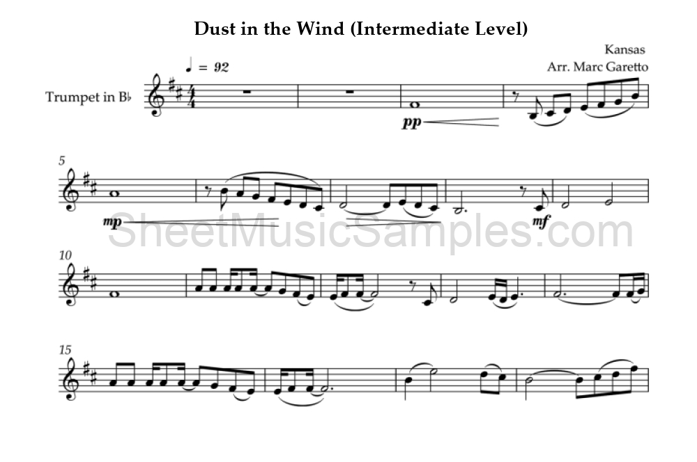 Dust in the Wind (Intermediate Level)