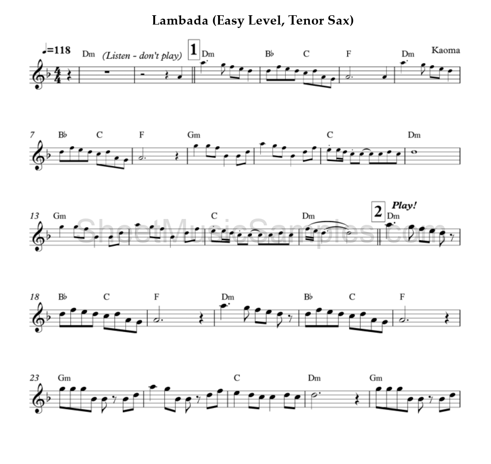 Lambada (Easy Level, Tenor Sax)