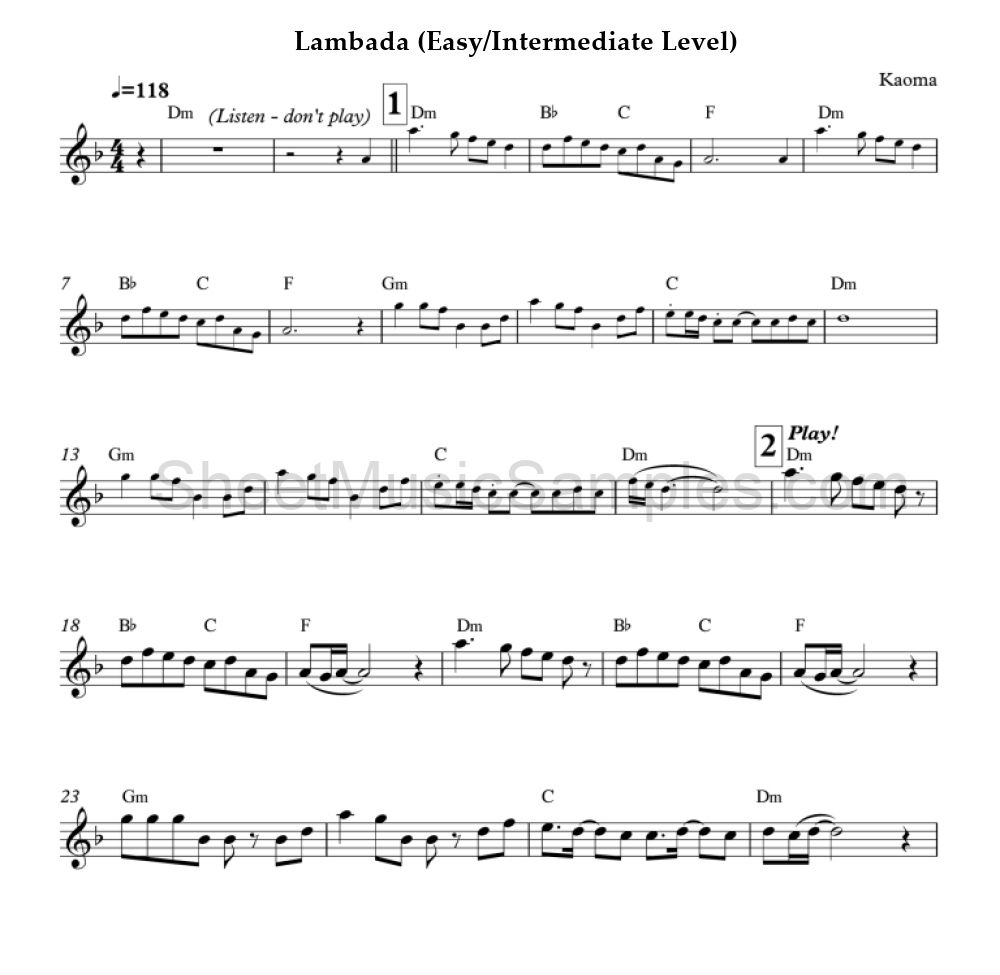 Lambada (Easy/Intermediate Level)