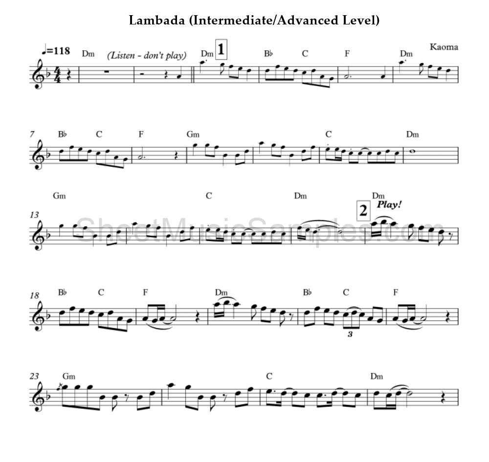 Lambada (Intermediate/Advanced Level)