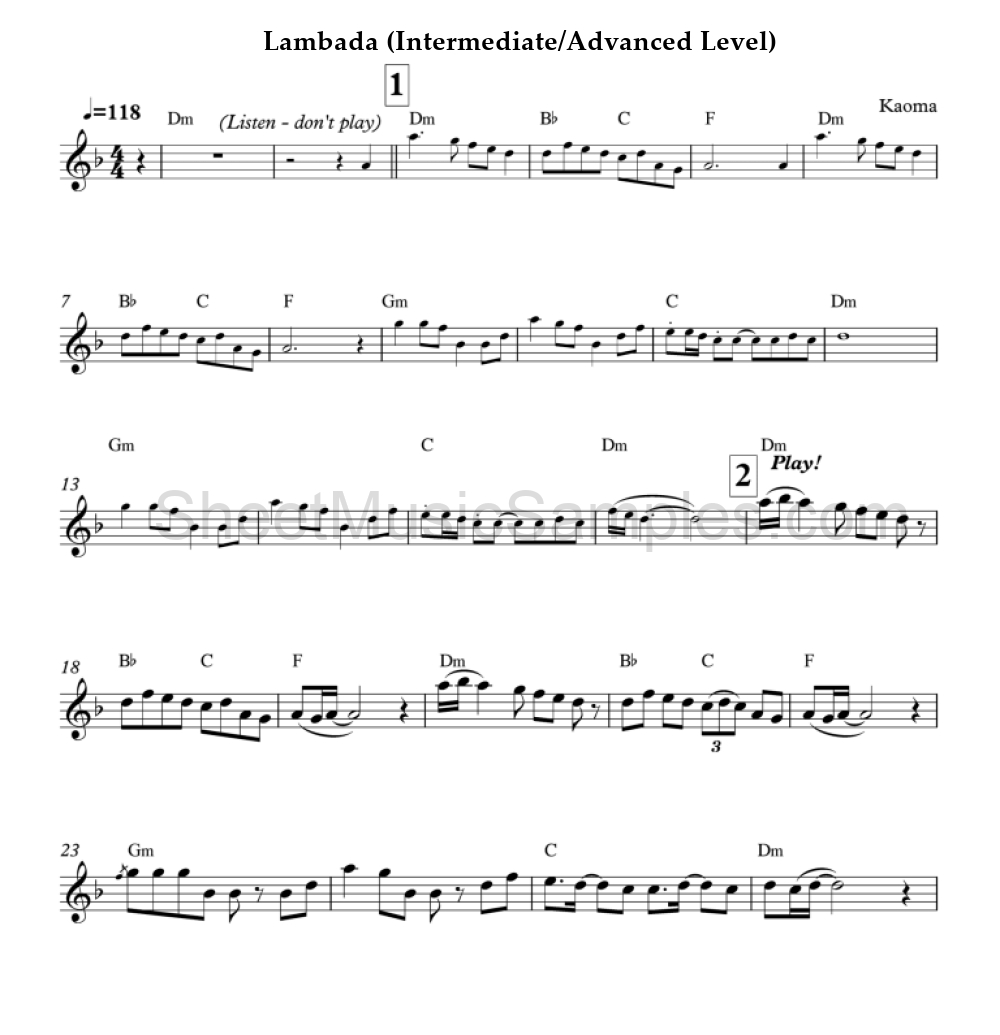 Lambada (Intermediate/Advanced Level)