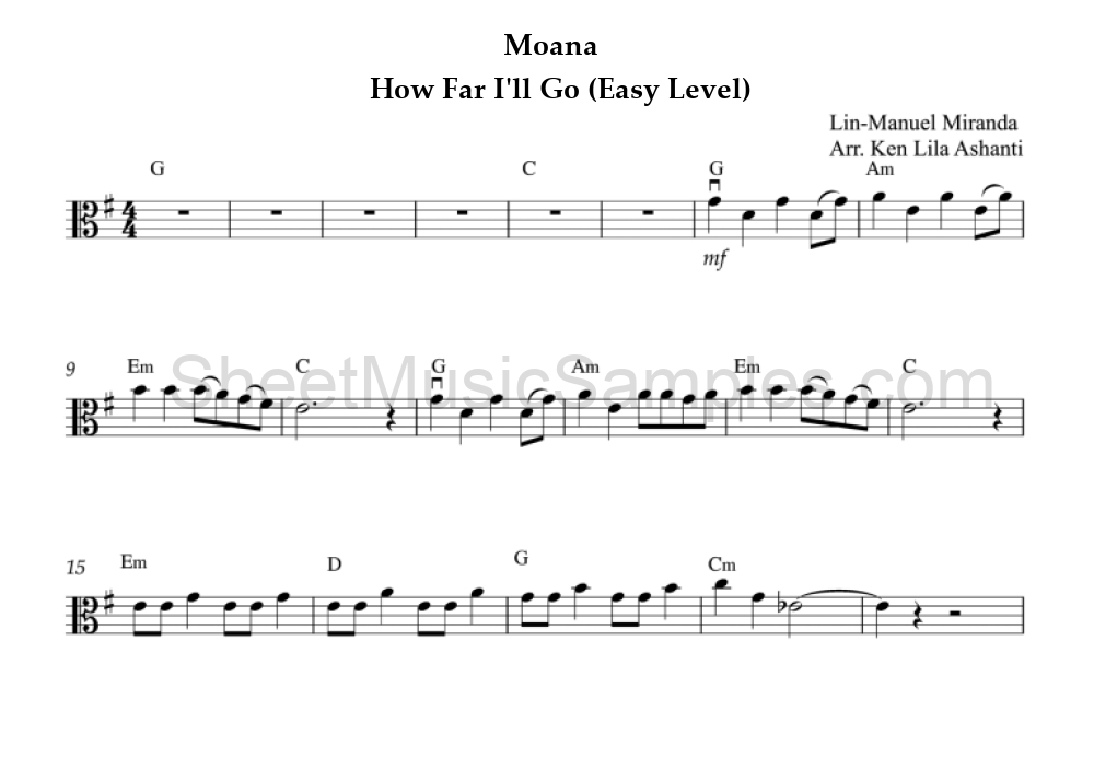 Moana - How Far I'll Go (Easy Level)