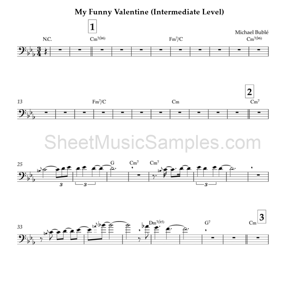 My Funny Valentine (Intermediate Level)