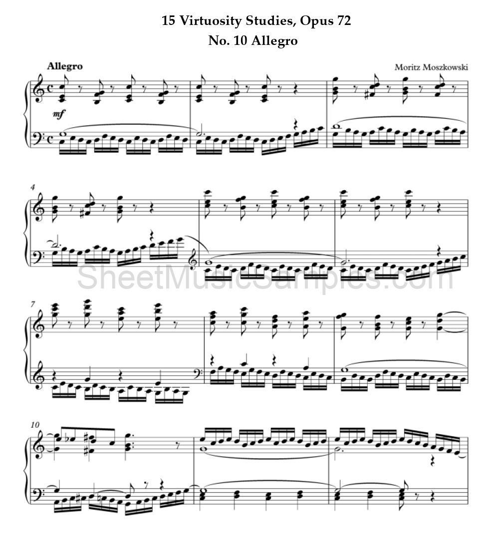 15 Virtuosity Studies, Opus 72 - No. 10 Allegro