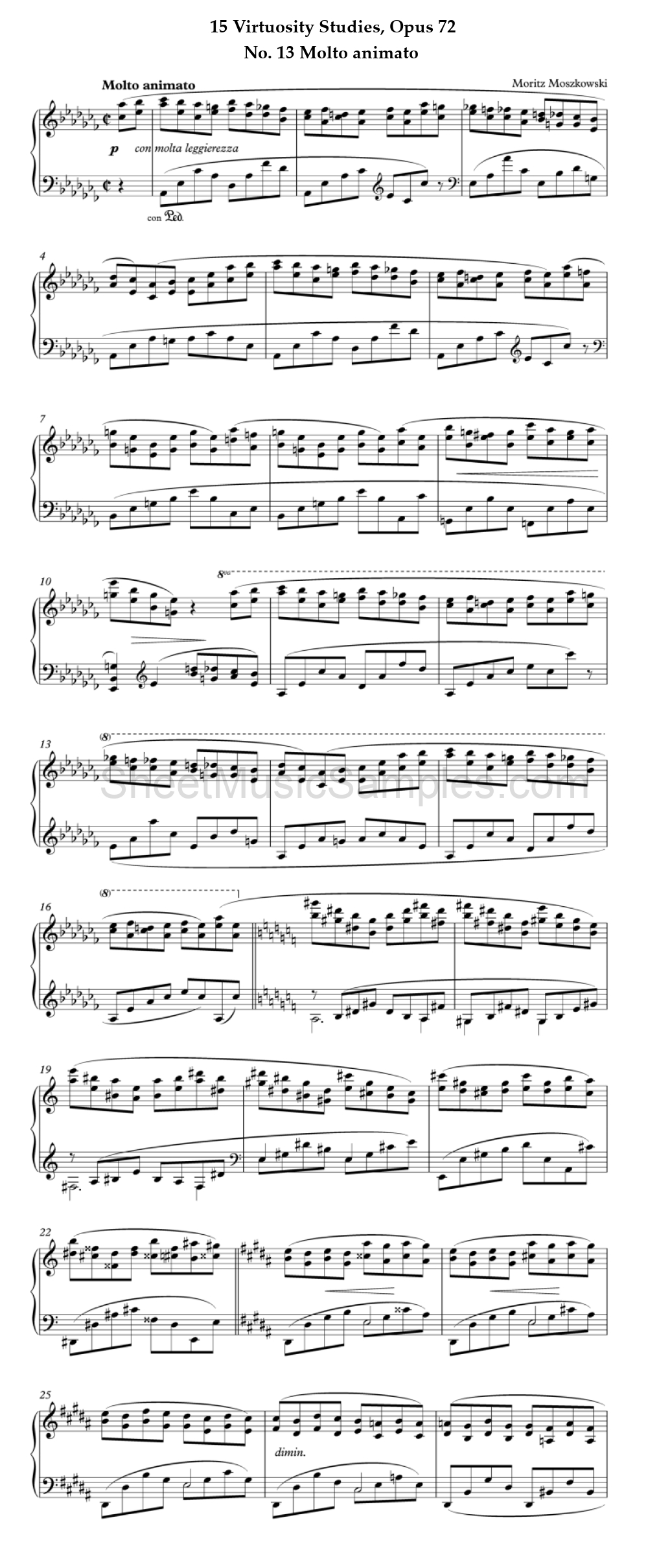 15 Virtuosity Studies, Opus 72 - No. 13 Molto animato