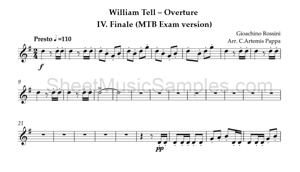 William Tell – Overture - IV. Finale (MTB Exam version)