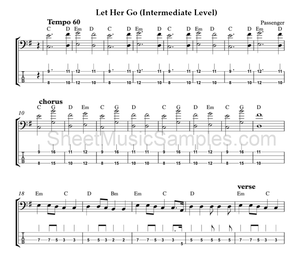 Let Her Go (Intermediate Level)