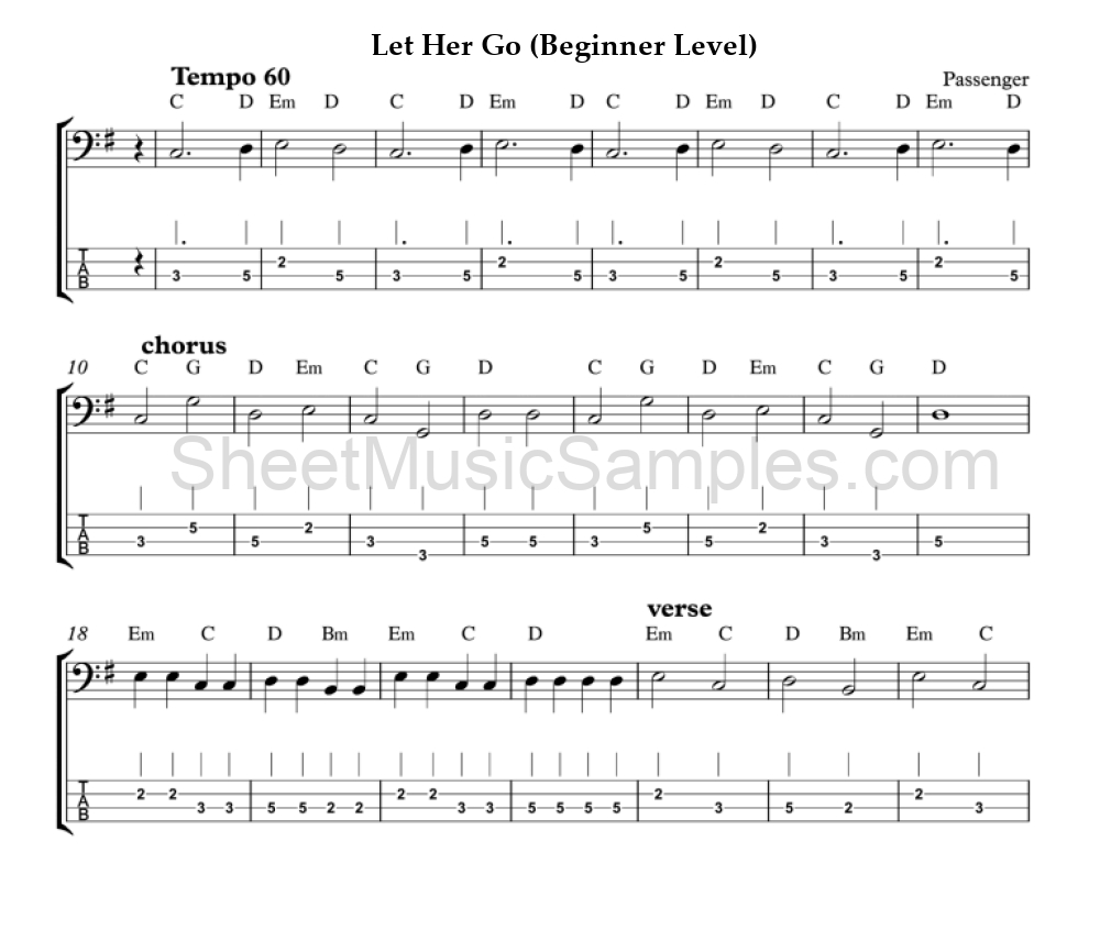 Let Her Go (Beginner Level)