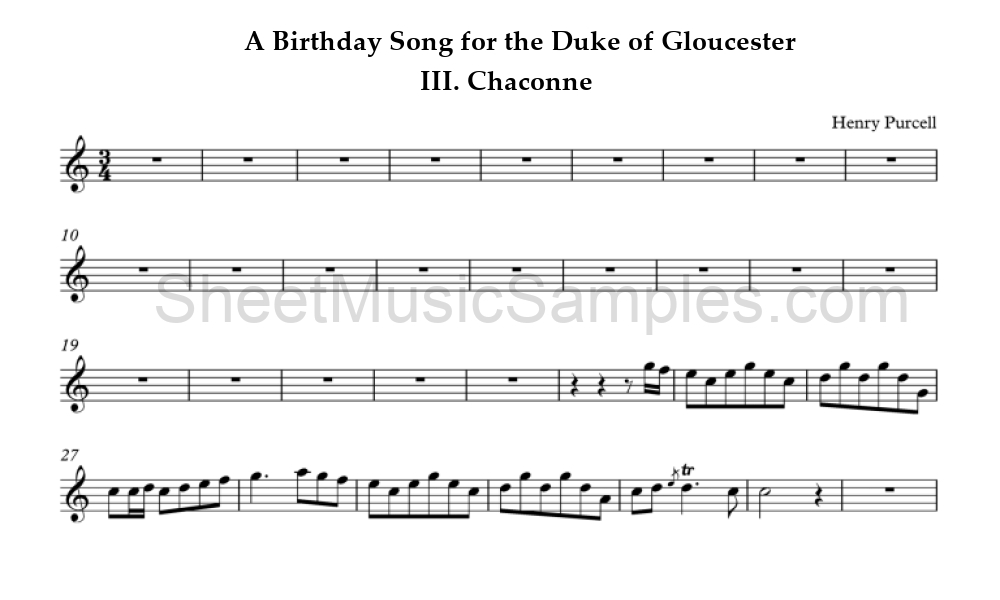 A Birthday Song for the Duke of Gloucester - III. Chaconne