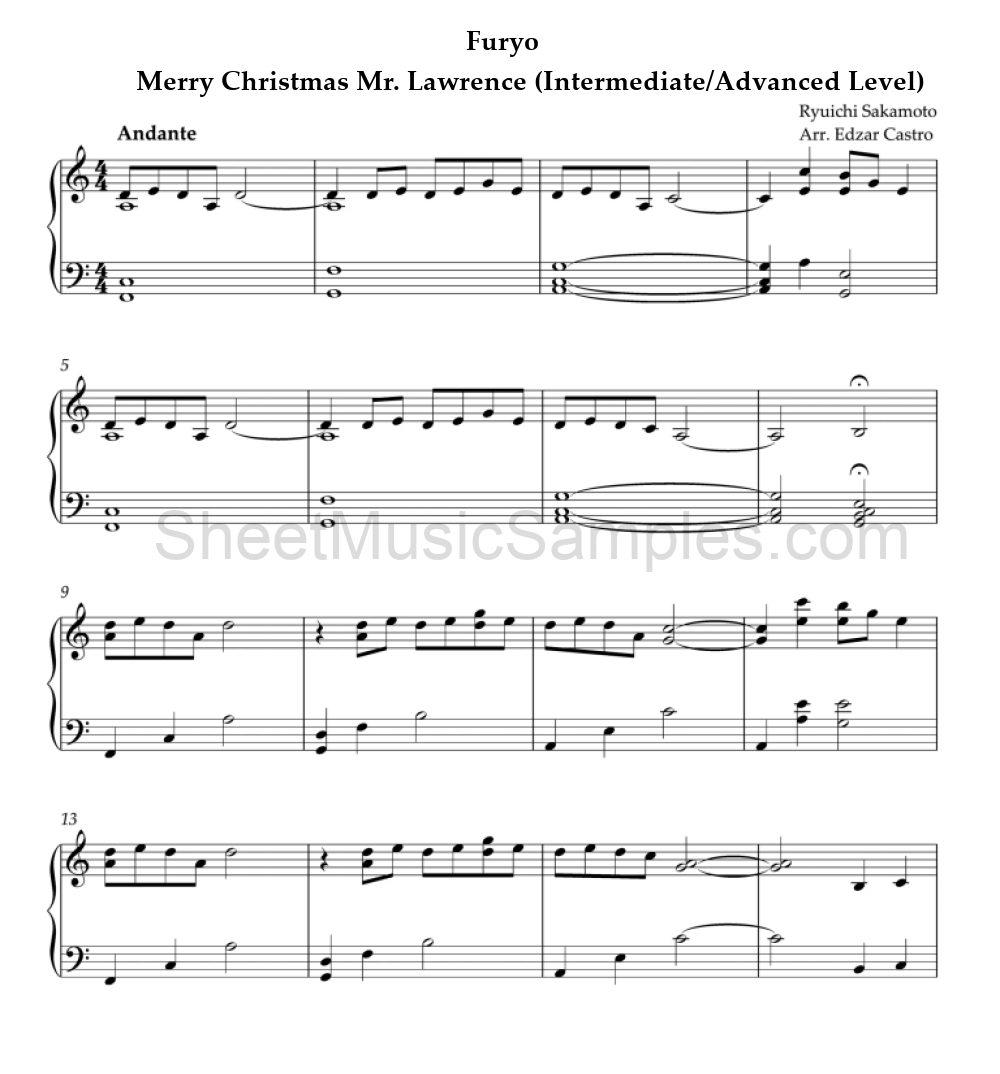 Furyo - Merry Christmas Mr. Lawrence (Intermediate/Advanced Level)