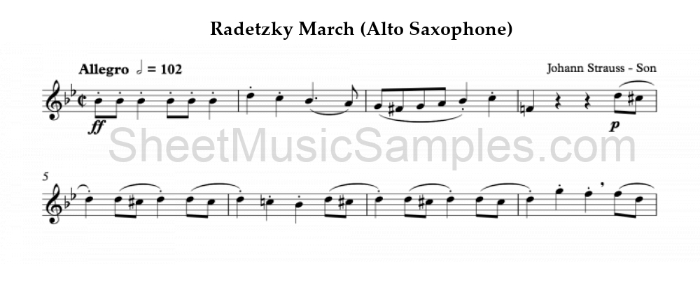 Radetzky March (Alto Saxophone)