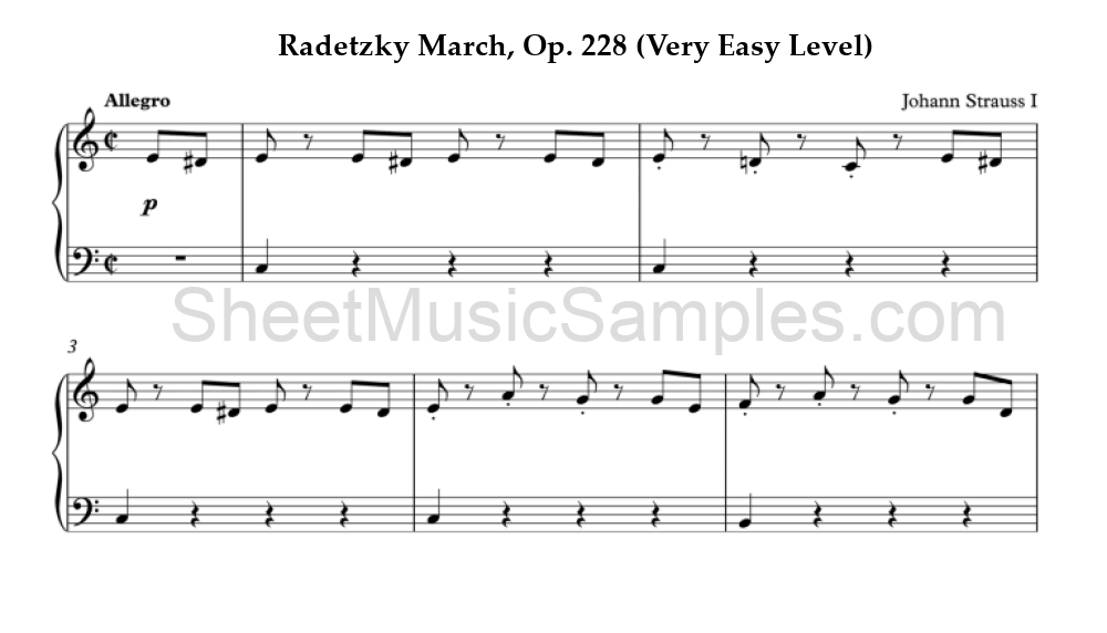 Radetzky March, Op. 228 (Very Easy Level)