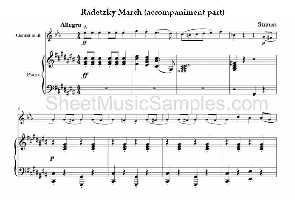 Radetzky March (accompaniment part)