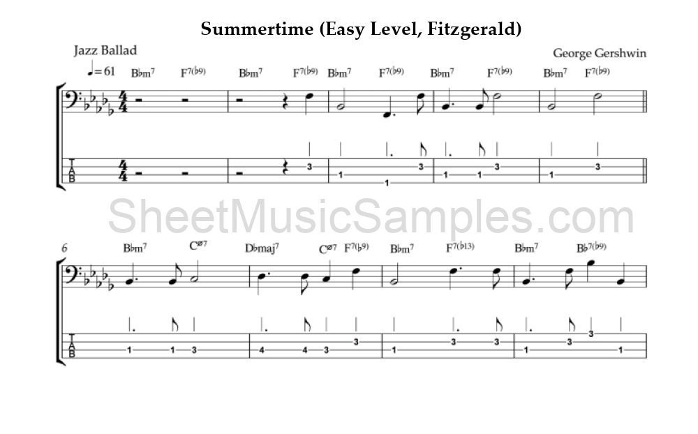 Summertime (Easy Level, Fitzgerald)