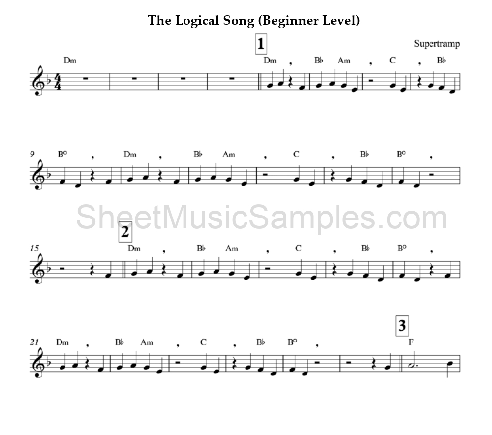 The Logical Song (Beginner Level)