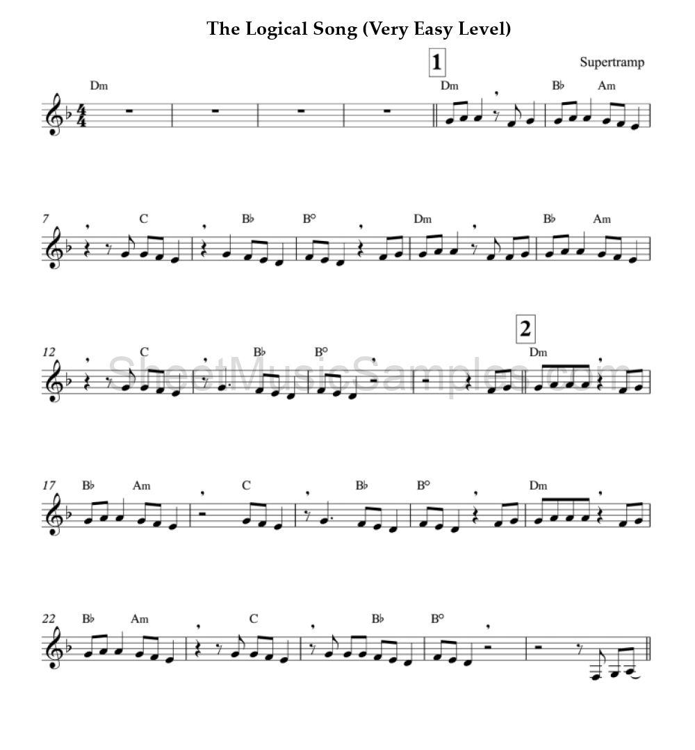 The Logical Song (Very Easy Level)