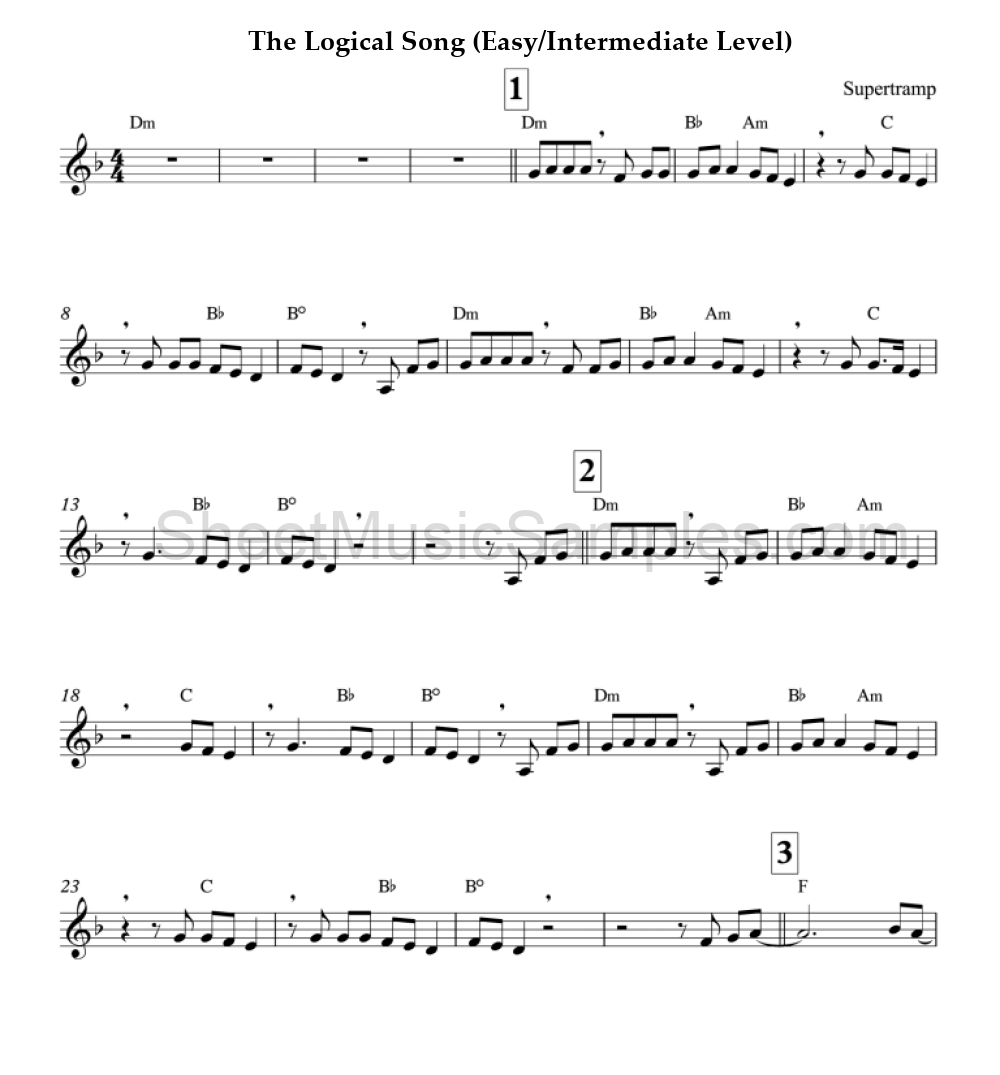 The Logical Song (Easy/Intermediate Level)