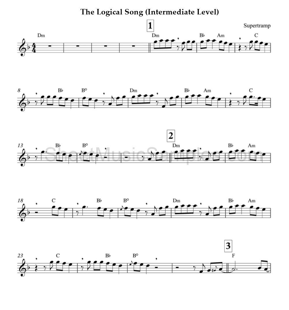 The Logical Song (Intermediate Level)