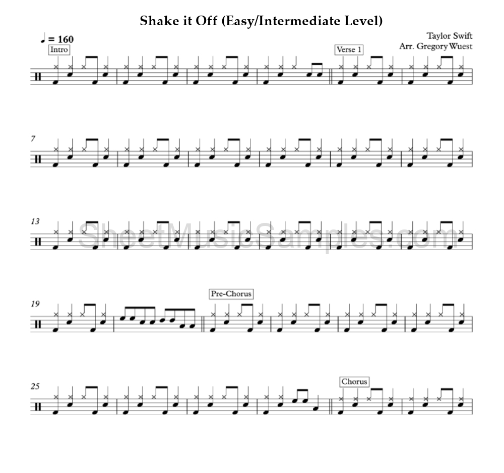 Shake it Off (Easy/Intermediate Level)