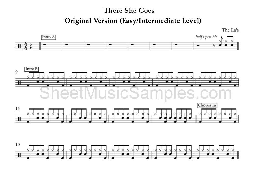 There She Goes - Original Version (Easy/Intermediate Level)