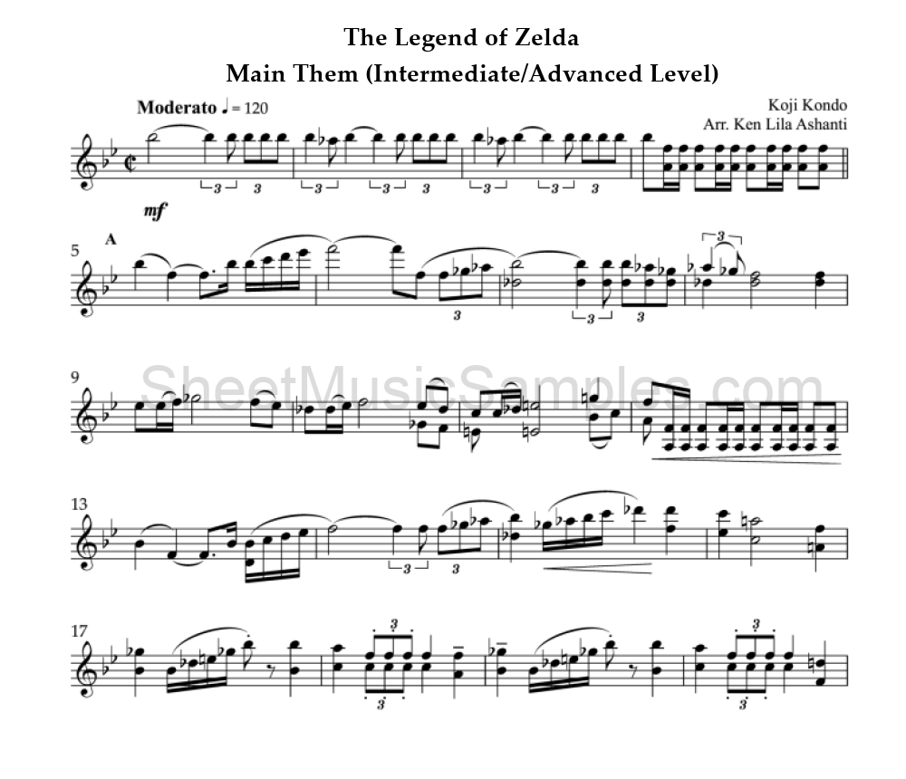 The Legend of Zelda - Main Them (Intermediate/Advanced Level)